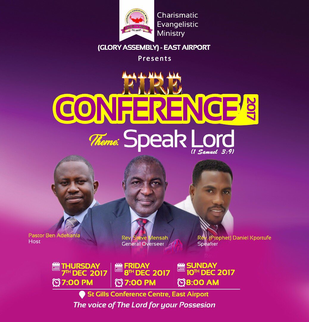 PastorTaiwoAde's tweet photo. Fire Conference 2017....SPEAK LORD!!!  Dont miss out!!! https://t.co/flIyiXnW1e
