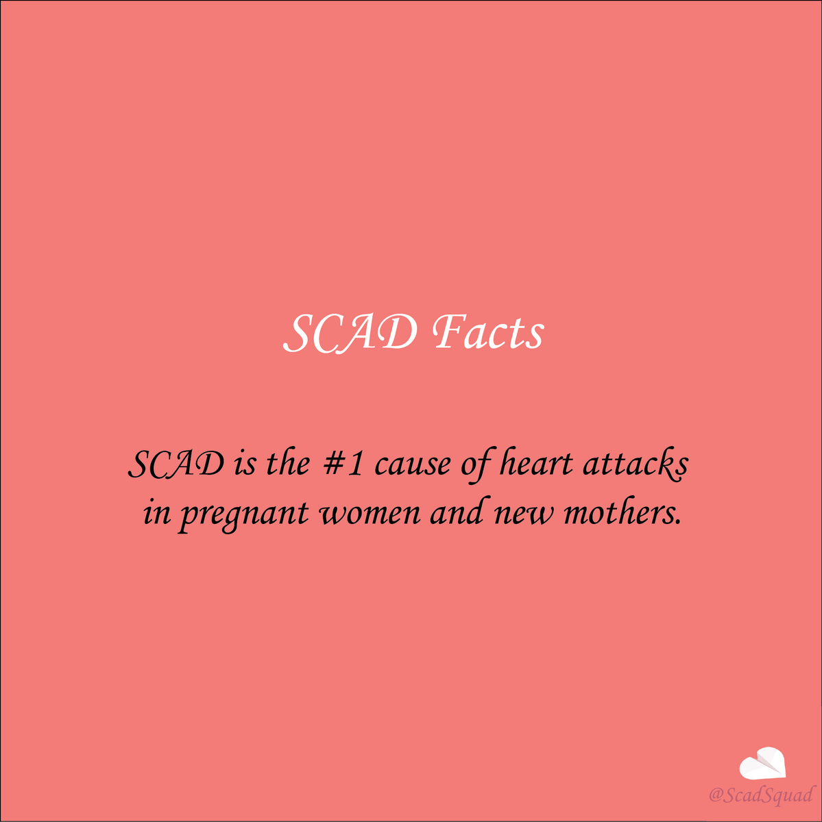 scadsquad's tweet photo. SCAD is the #1 cause of heart attacks in pregnant women and new mothers.

#SCADSquad #SCADheart https://t.co/eZDh90Bc6u