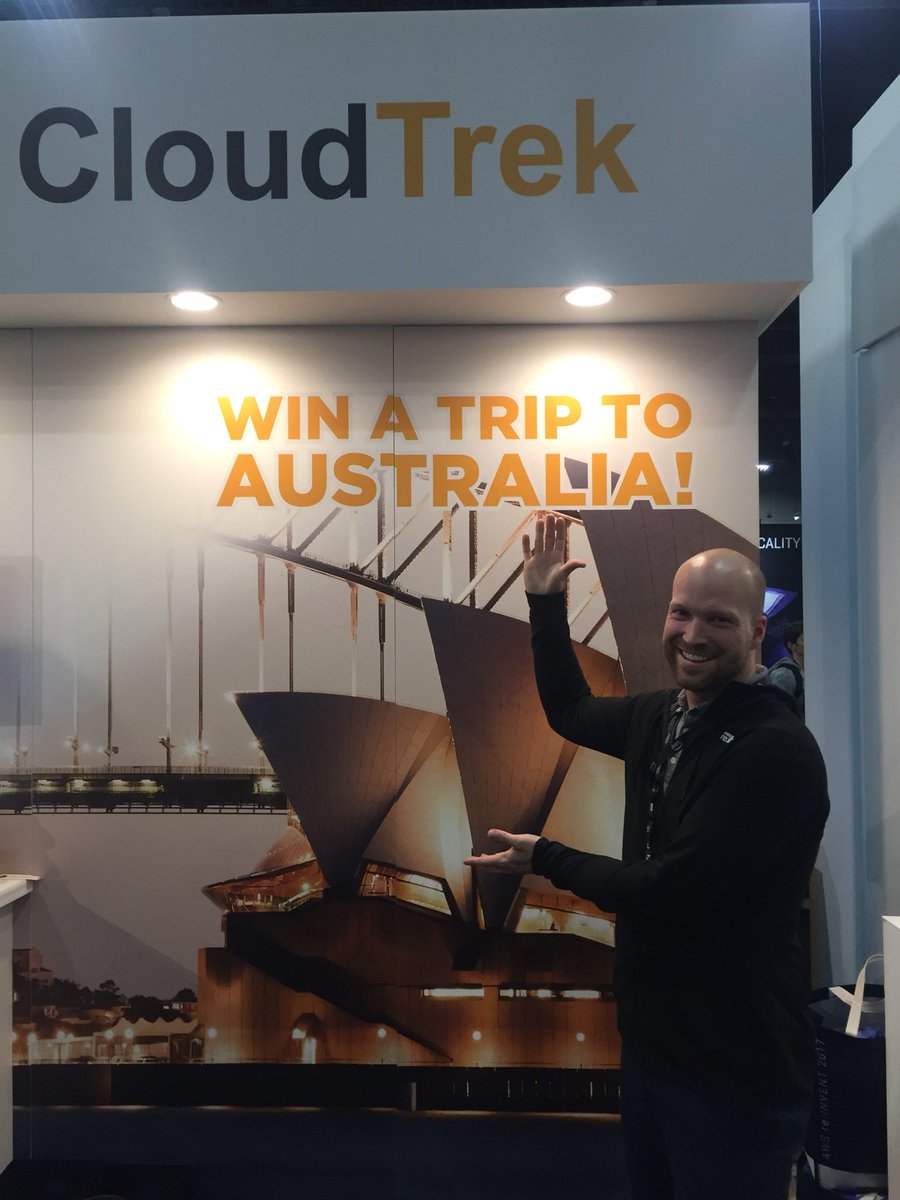 dananderegg's tweet photo. I'm in to win a trip to Australia at #aws #reinvent. Thanks to @cloudtrekau #cloudtrek booth 933. https://t.co/fMsYh9fsvb