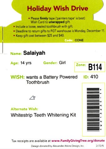 MalibuAmy81's tweet photo. @SV_APhis are partnering with Family Giving Tree to sponsor wishes for kids in need!  Wanna Help?  DM for more details! https://t.co/ytITtXINOV