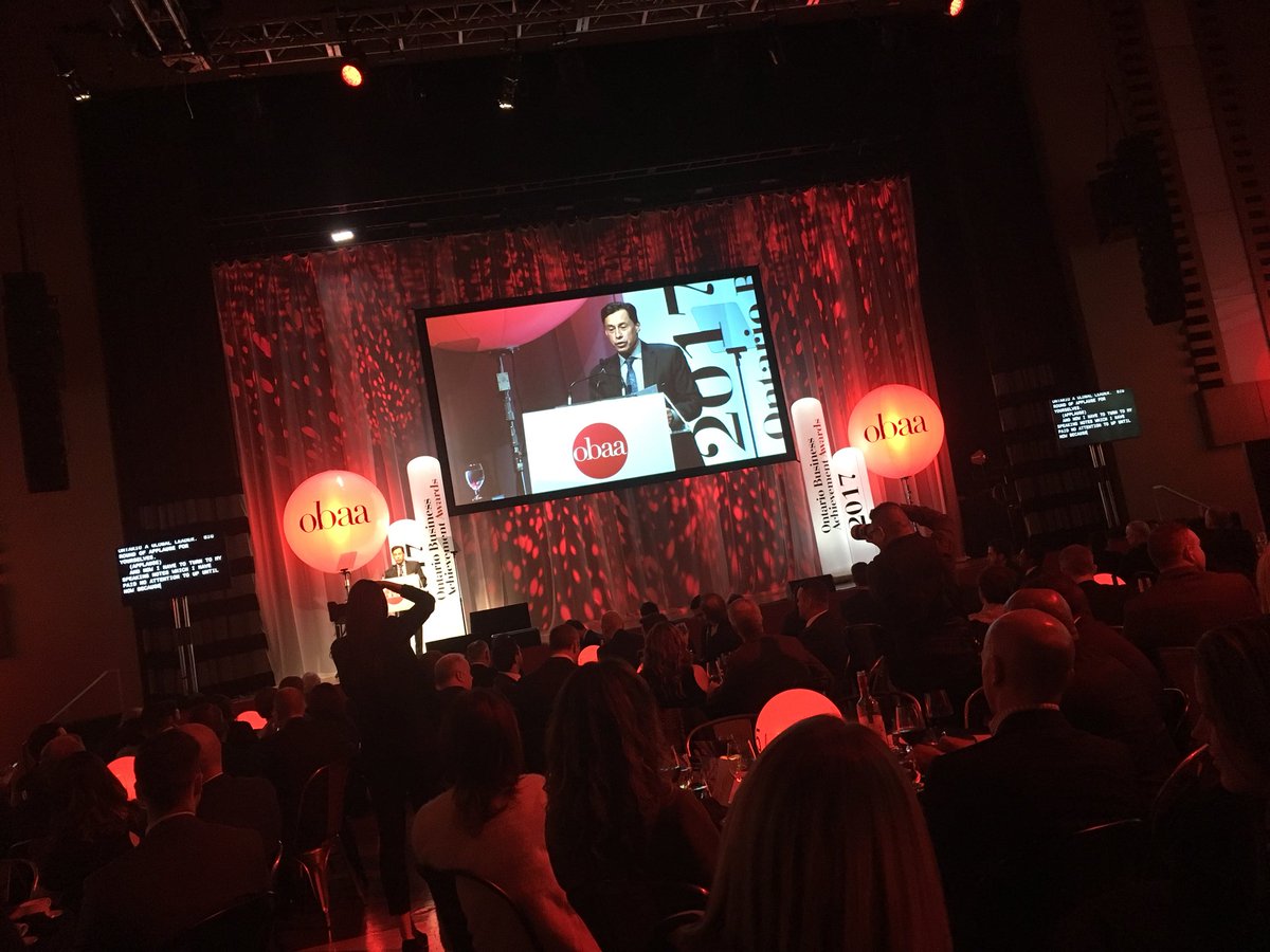 Here is <a href="/BradDuguid/">Brad Duguid</a> Minister of Economic Development &amp; Growth speaking at the <a href="/OntarioCofC/">Ontario Chamber</a> #OBAA2017 —- congrats <a href="/GEOTAB/">Geotab</a> on winning the Beyond Borders Medium Business Export Award!