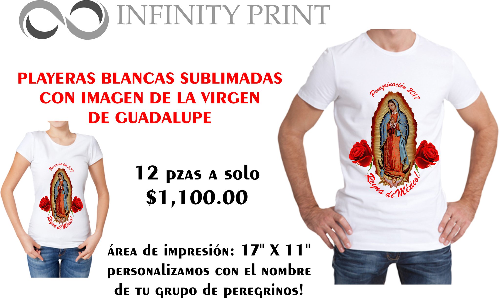 Infinity Print Publicidad on X GRAN DESCUENTO Playeras para peregrinacion a la Virgen de Guadalupe 12 playeras impresas personalizadas por 1 100 Haz tu pedido ahora mismo Cel. 9991279809 InfinityPrint...