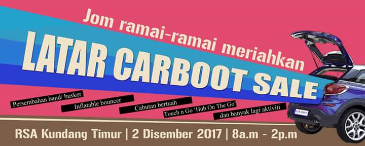 Jom ramai-ramai meriahkan LATAR Car Booth Sale pada 2/12/2017 di RSA Kundang Timur, Lebuhraya LATAR! #InfraRakyat  <a href="/LATARExpressway/">LATAR Expressway</a> <a href="/LLMrasmi/">LLM</a>