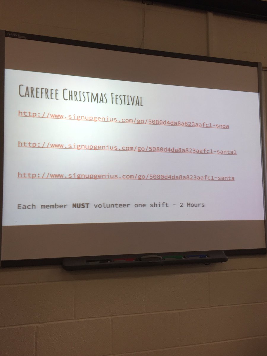 Lots and lots of info was covered in today’s meeting! Here are some key slides to know of for this month🌲❄️ (Be sure to sign up for AT LEAST one volunteer shift for the Carefree Christmas Festival!)