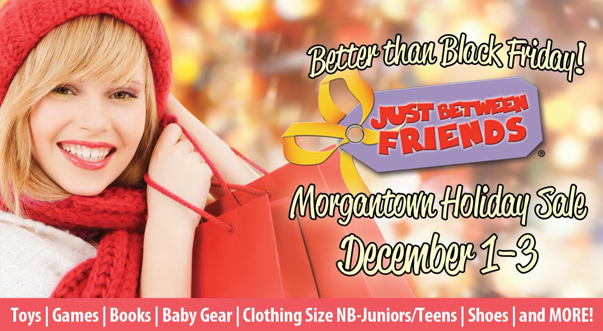 There's one more chance to get some great deals on holiday clothing and gifts for your kids this week with <a href="/JBFReading/">Just Between Friends</a>! Shop the sale at the Morgantown Outlet Mall, December 1-3! Details on the website: reading.jbfsale.com #JBFMorgantown #ad