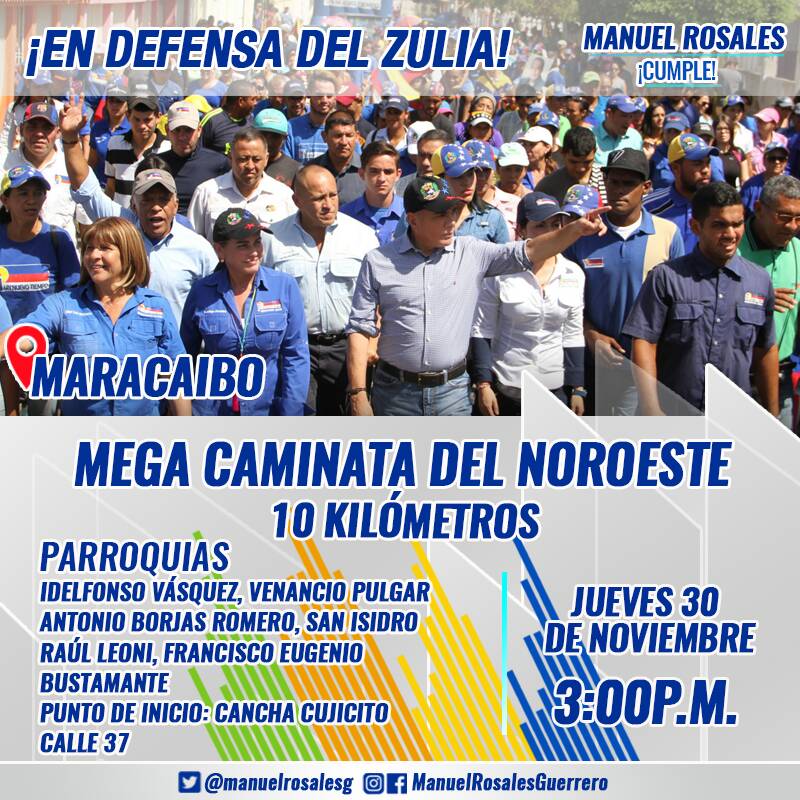 EliasMattaW's tweet photo. Mañana haremos la Mega Caminata del Noroeste junto a @manuelrosalesg y A @jcfernandezm rumbo al triunfo del #10D  10KM #EnDefensaDelZulia https://t.co/WVBNlIGs9d