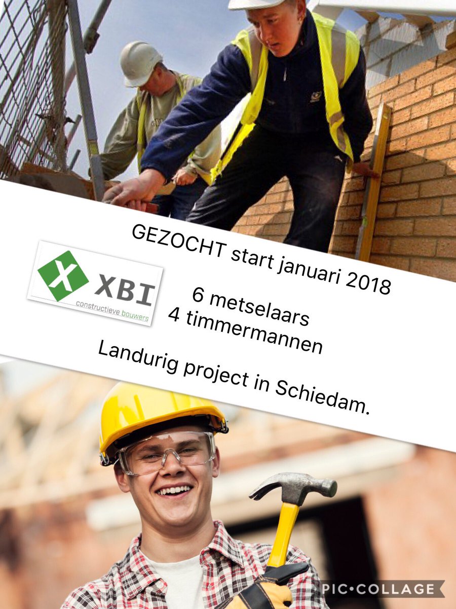 Wie wil ons komen versterken? 6 x #metselaar 4 x #timmerman gezocht voor #woningbouw #Schiedam #Rotterdam #zzp #loondienst langdurig #project #2018 #vacatures #jobs #bouw #help info via xbi@xbibouw.nl