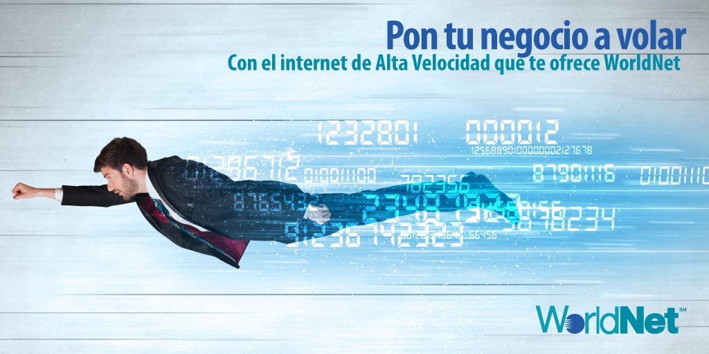 WorldNetPR's tweet photo. Pon tu negocio a volar con el internet de alta velocidad que consigues en WorldNet.
#WorldNetPR #WNTinternet #Internet #InternetPR https://t.co/ftQWvYJHFL