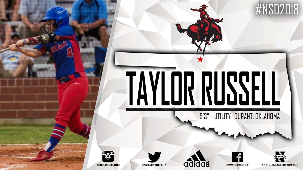 NWOSUAthletics's tweet photo. We are excited to announce the signing of Taylor Russell out of Durant, Oklahoma

Welcome to the Ranger Family!

#NSD17 #RRR https://t.co/AeLf4y1ZiS
