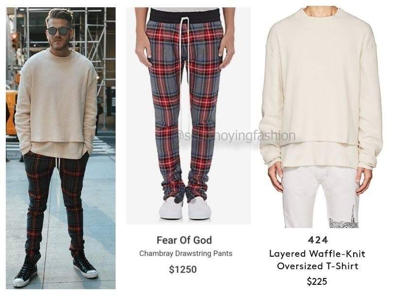 SHFashion17's tweet photo. We are LIVING for this outfit!! 👏 NYC looks so good on Scott, wearing @fearofgod and @424ever. 🗽
 #scotthoyingfashion  #christmastreelighting #ptx #pentatonix https://t.co/SdFl5R9PYq