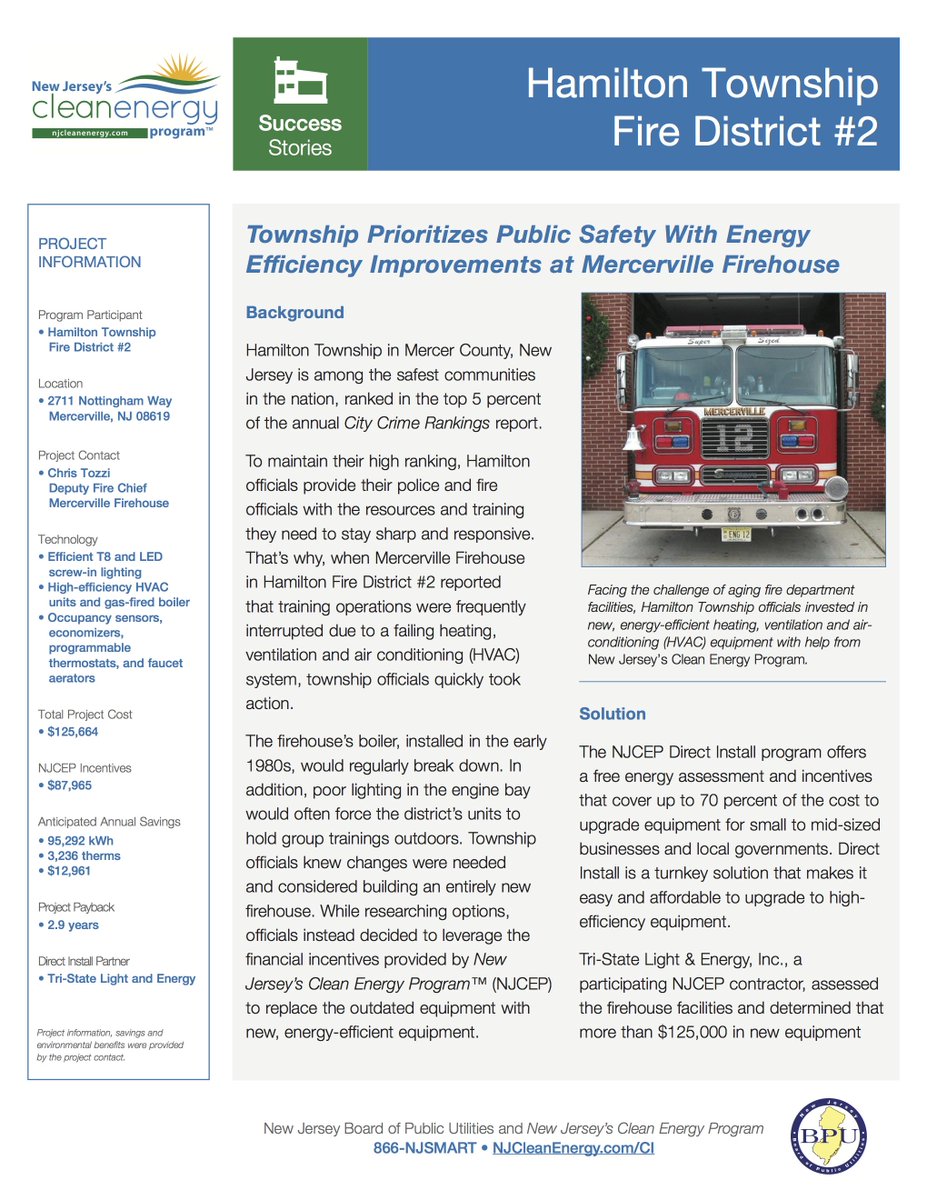 TSLEcom's tweet photo. NJ Businesses - Don’t Miss Out On Your Chance To Cut Your Utility Bills. See how Hamilton TWP Fire District #2 used DI to upgrade their facilities and save money - https://t.co/7UdZboiEwD
#NJDI #energyefficiency #directinstall #NJCEP #lighting #energysavings #cleanenergy #LED https://t.co/2uXem7v3Y6