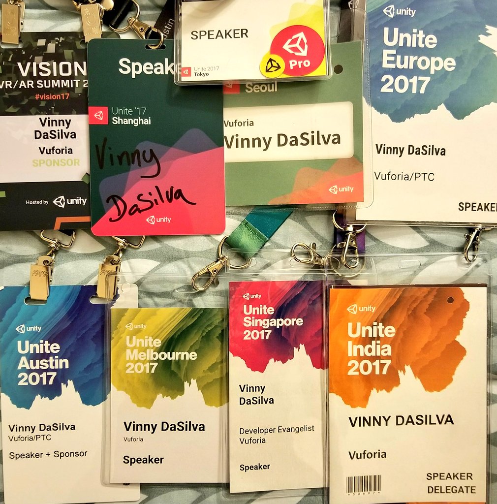 vad710's tweet photo. Eight Unite conference and one Vision Summit in one year! @unity3d has the best developer community around! #MadeWithUnity #PoweredByVuforia https://t.co/ZksT8vjgzw
