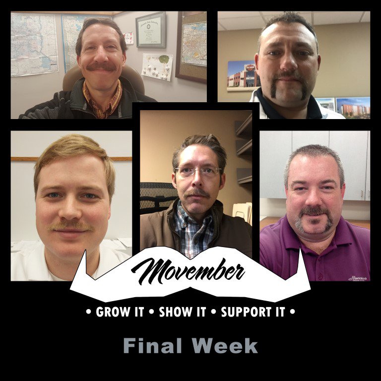 WellsConcrete's tweet photo. Our #mobros are ending @Movember with some pretty impressive moustaches! #lifeatwells There's still time left to contribute to their donation page https://t.co/1yD7YGjzxh https://t.co/gc150oEZLJ