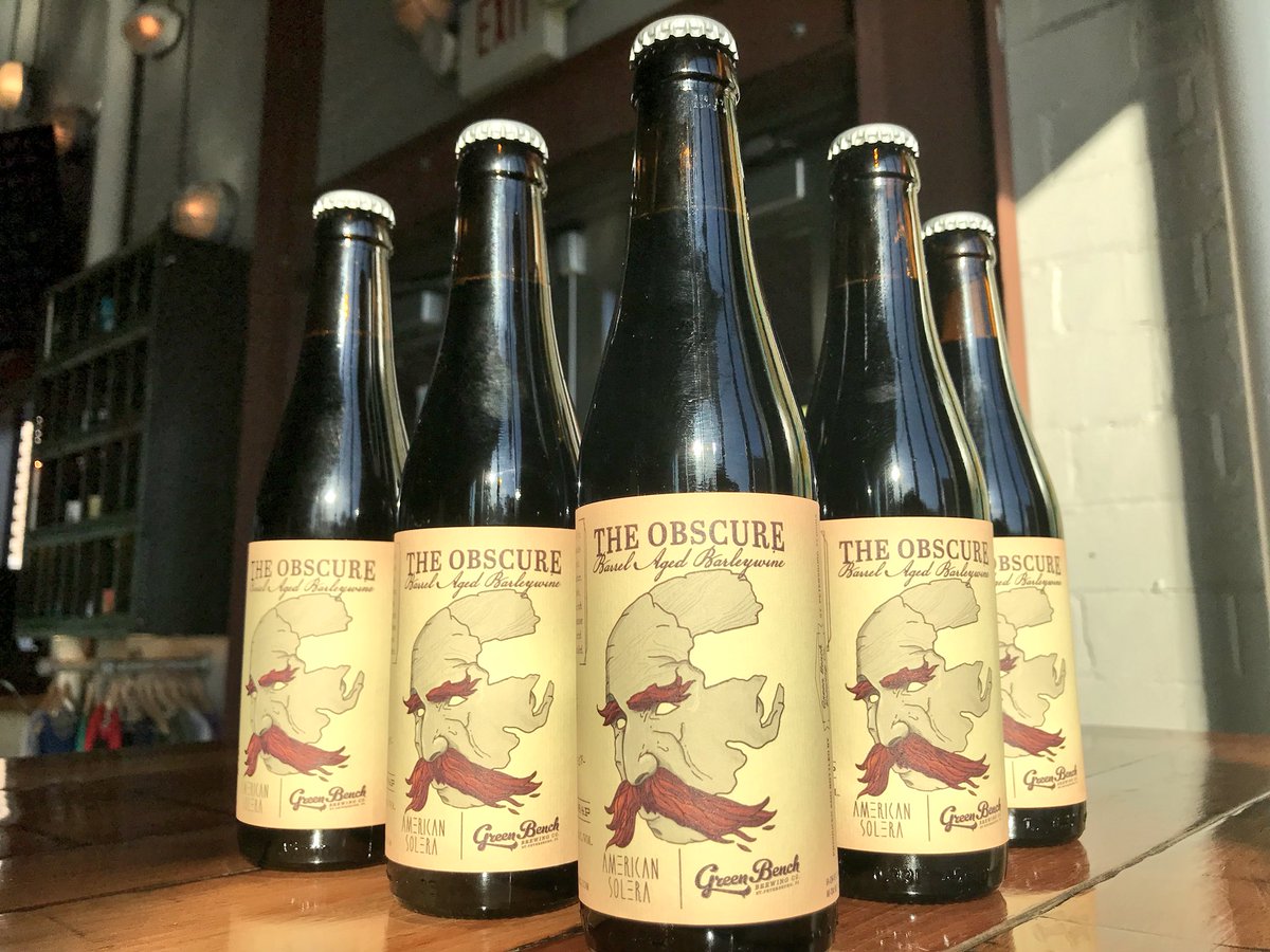 GreenBenchBrew's tweet photo. Available THIS FRIDAY!!! The Obscure is a Barleywine collab with American Solera aged 18 months in Rum Barrels. $15/bottle - No Limits! https://t.co/gaeKsFDNSe