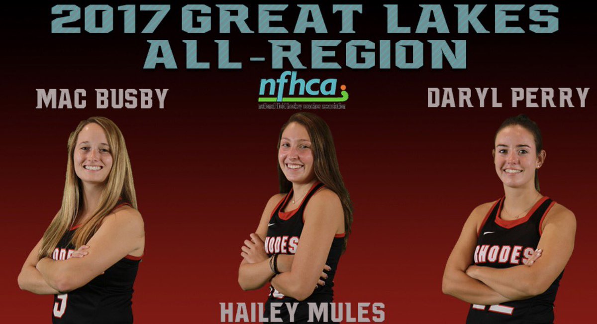 RhodesFH's tweet image. Congratulations to our @NFHCA Great Lakes All Region Honorees! 1st team: Mac Busby and Daryl Perry
2nd team: Hailey Mules