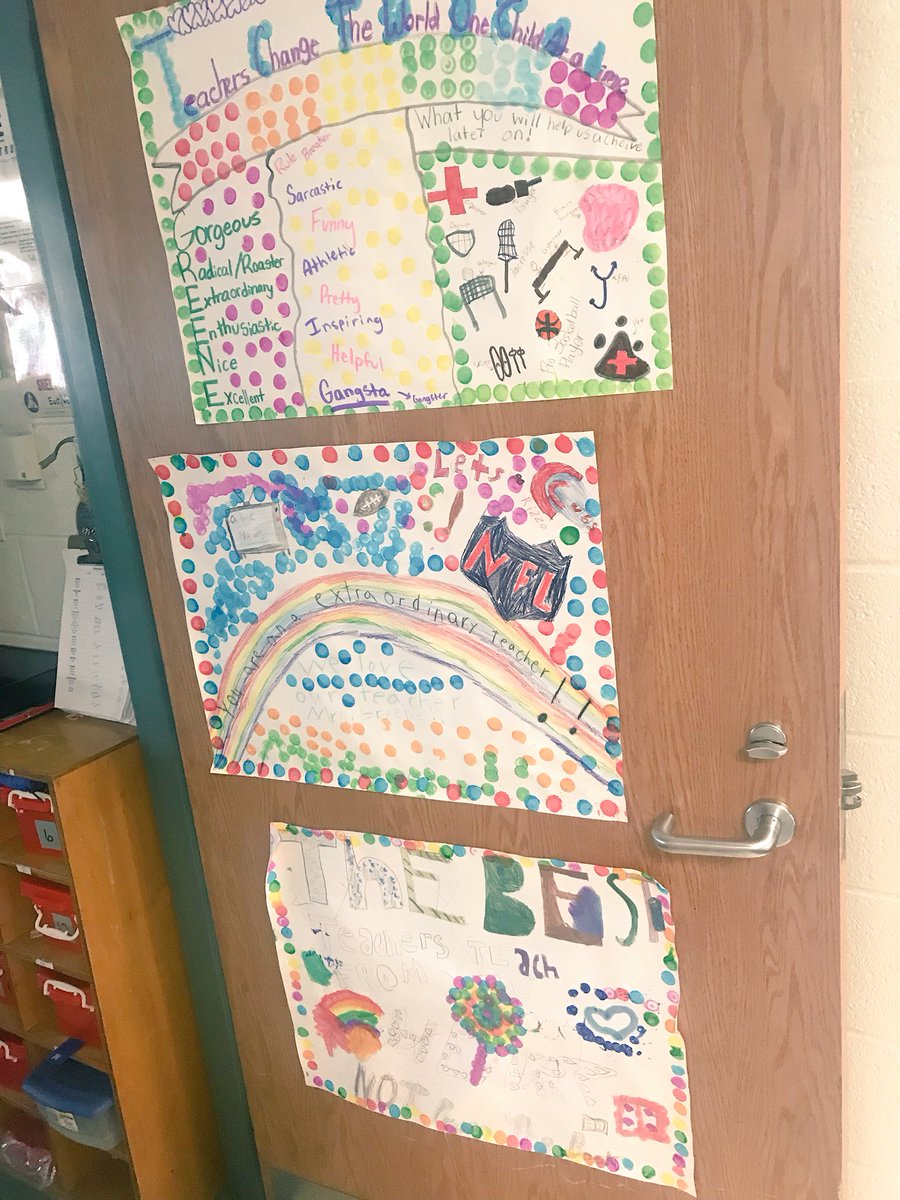 christinapod's tweet photo. The students in Mrs. Greene’s class wanted to give her extra encouragement during long conference days. #igniteD205 #positiveclassculture @LincolnD205 https://t.co/s9XgNpr3x3