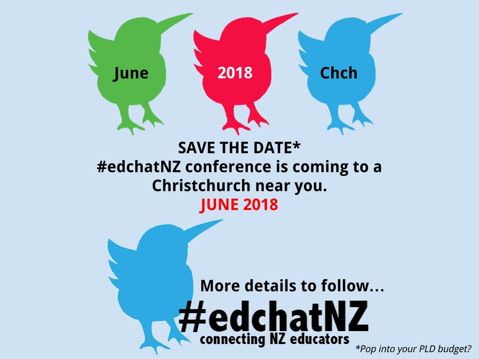 edchatNZ's tweet photo. Make sure you spread the word about #edchatNZ conference next year. It can't be a success without YOU!
#ChchED #WellyED #NZBFC630 https://t.co/cv6KCJCPsj