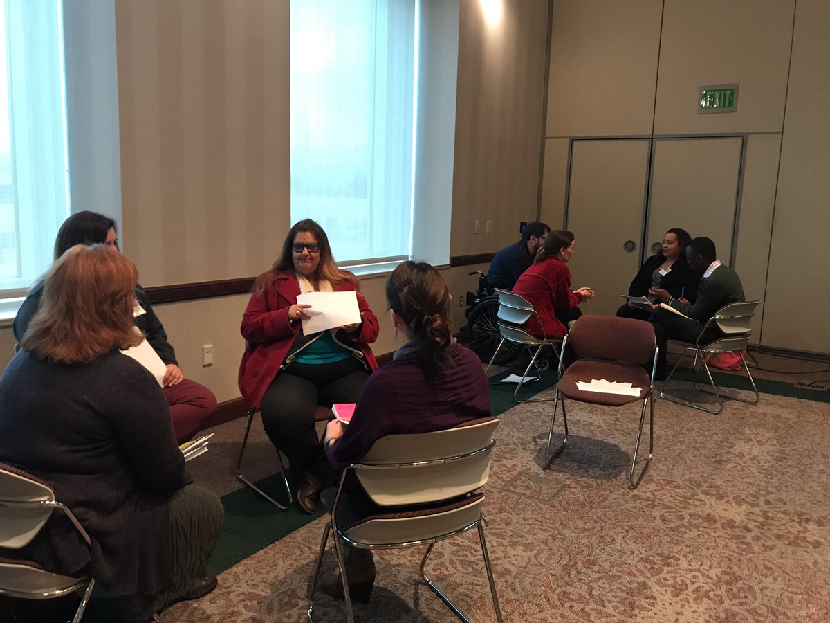 IdahoCoalition's tweet photo. Wonderful workshop with Malia Collins! Transformative Storytelling: Telling and retelling our stories as a way to practice deep listening and radical empathy #WeChooseAllOfUs #CompComm17 https://t.co/QnOQ9C1Xth