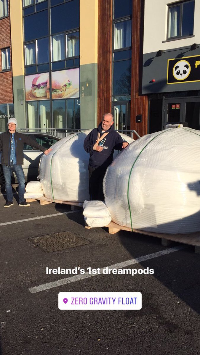 floatcork's tweet photo. 1st dreampods reach Irish soil to bring the joy of floating to the celts. Thank you to all at @Floattanks unreal !!#dreampod #floatcork #Cork #Ireland https://t.co/ZHYduGWOjn