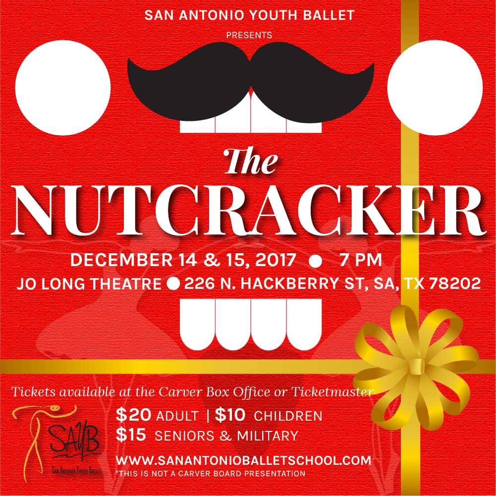 MLKCommissionSA's tweet photo. San Antonio Youth Ballet presents The Nutcracker - Dec. 14 &amp; 15 at @thecarvercenter, tickets are on sale now! https://t.co/D7o0vR1cYp
