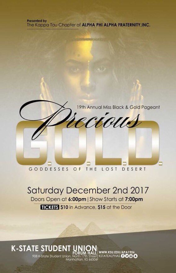Melicellaneous's tweet photo. They said you can get in the party for $5 all night with your Miss Black &amp; Gold ticket? 🤔👀 Make sure to find a contestant &amp; get your ticket! Saturday is about to be lit! @KStateAlphas https://t.co/TzhBq3jeEJ