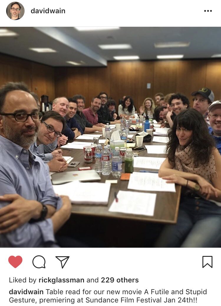 GlassmanBoppers's tweet photo. Hey #GlassmanBoppers! Director @davidwain just announced via Instagram that ‘A Futile and Stupid Gesture,’ starring @RickGlassman as Harold Ramis, will premiere at Sundance 2018! Congrats to all the cast and crew!! https://t.co/h4W3E1AqSx