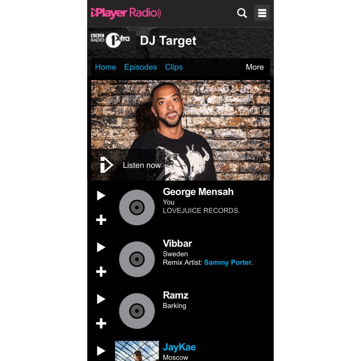 Nice one <a href="/DJTarget/">Grime Kids OUT NOW</a> for dropping “You” on the show tonight. Love for the support sir 🙌🏾❤️🤞🏾 

Listen to the show here: bbc.co.uk/programmes/b09…