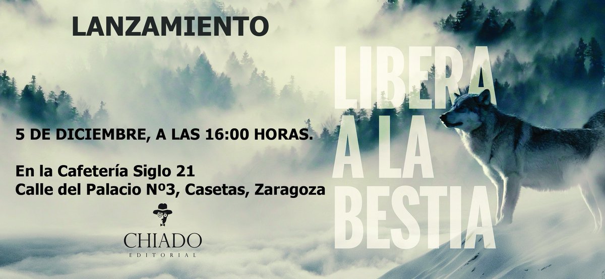monica_tinoco_'s tweet photo. ✨ L A N Z A M I E N T O ✨
Os espero el día 5 de Diciembre en la presentación de mi libro 'Libera a la bestia'.
A partir de las 16:00 horas en la Cafetería Siglo 21 (Casetas, Zaragoza).
¡¡Os espero!!
#Liberaalabestia
#ChiadoEditorial
#MónicaTinoco
#Lanzamiento https://t.co/l9Ko76TaeI
