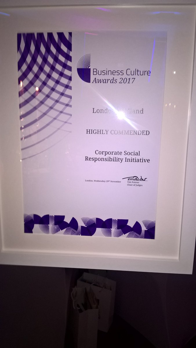 LM_Newsfeed's tweet photo. Another CSR win for @LondonMidland @bizcultureawds https://t.co/C0HglT5Bax