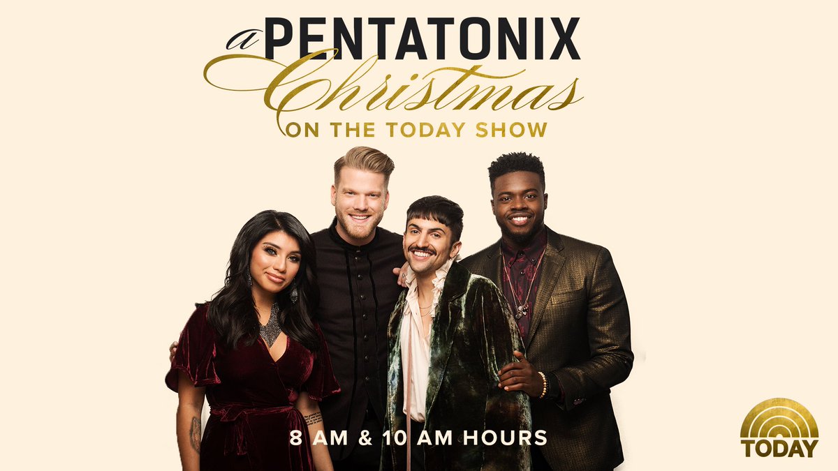 PTXofficial's tweet photo. We'll be performing LIVE on the @TODAYshow tomorrow! Make sure to tune-in at 7AM. We can't wait to help start your morning with Christmas music! #PTXonTODAY #APentatonixChristmasDLX https://t.co/e1CvDUQGSx