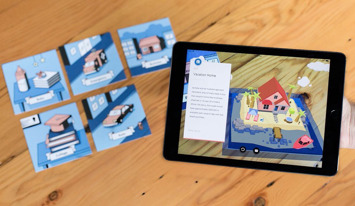 developmentnow's tweet photo. We are so happy to share our recent project with partner @pluscitizen!

An #augmentedreality (#AR) experience bringing #insurance to life at the @insuretechnow conference - Allowing users to interact with 2D cards through an augmented 3D environment. 
https://t.co/gmdGCxtshp https://t.co/gnm1nMJyL4