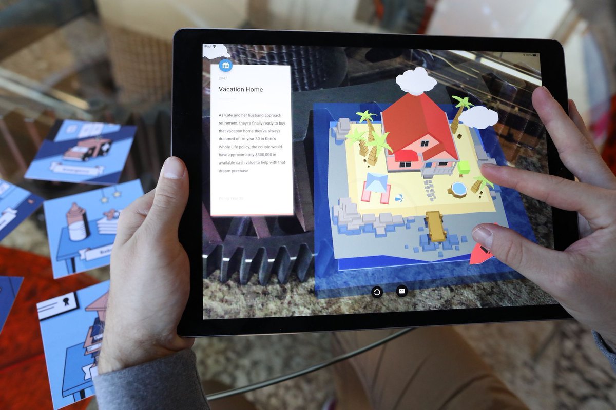 developmentnow's tweet photo. We are so happy to share our recent project with partner @pluscitizen!

An #augmentedreality (#AR) experience bringing #insurance to life at the @insuretechnow conference - Allowing users to interact with 2D cards through an augmented 3D environment. 
https://t.co/gmdGCxtshp https://t.co/gnm1nMJyL4