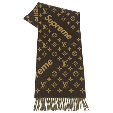 SMent_EX9! on X: LV x SUPREME brown cashmere scarf (SUHO) Louis