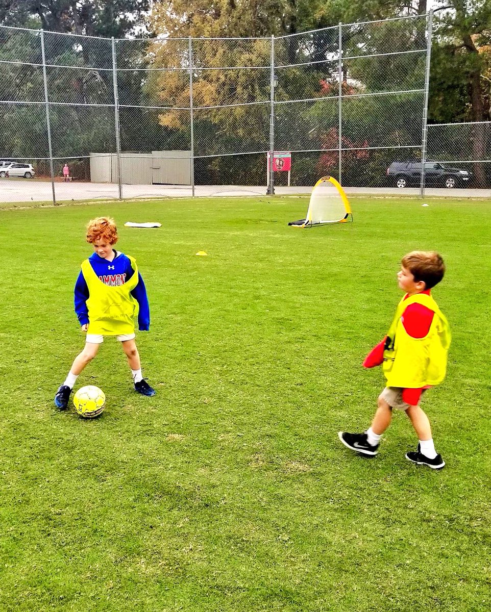 Mr_KNWhite's tweet photo. Students enrolled in Soccer emphasized turning and changing directions with the ball using Inside and Outside, Chops and Pull Backs on 1v1 settings. #HammondPLUSPrograms #soccer https://t.co/NhB1DbWTgo