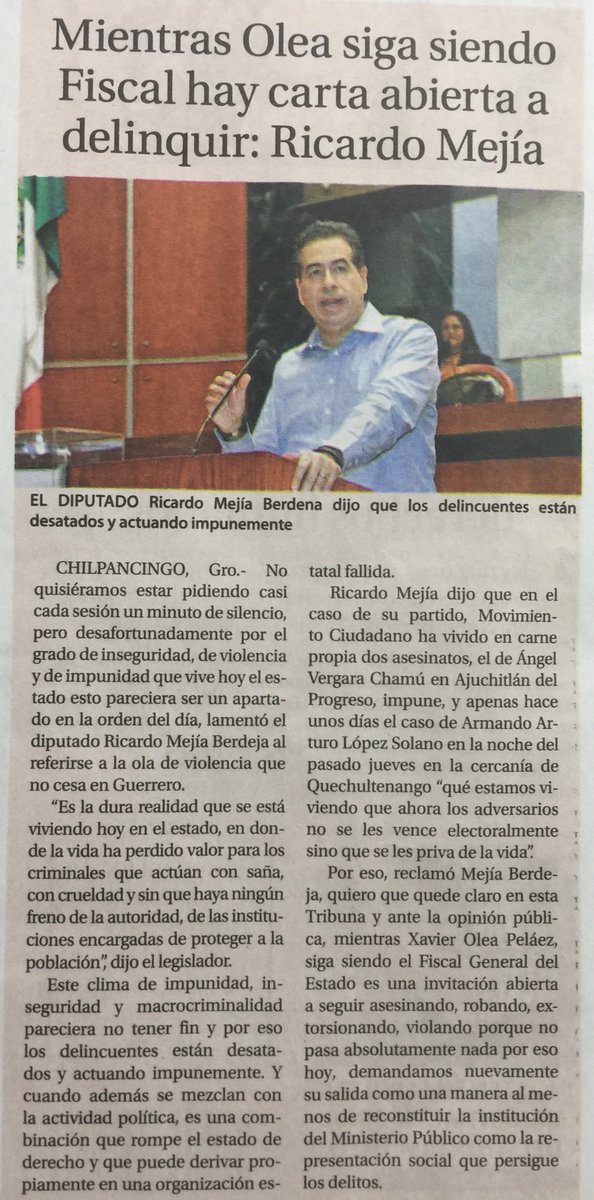 RicardoMeb's tweet photo. Sin medias tintas y hablando de frente #Guerrero. Urge cambio de Fiscal General https://t.co/GrlJPkxqYQ