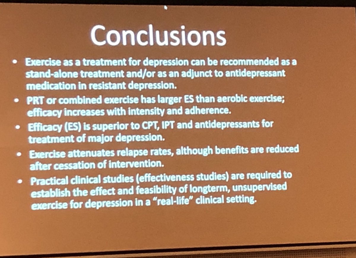 danrhon's tweet photo. Conclusion and summary points on a terrific presentation on the role of exercise for treating depression! #icspp2017 https://t.co/ubGKkzuIVD
