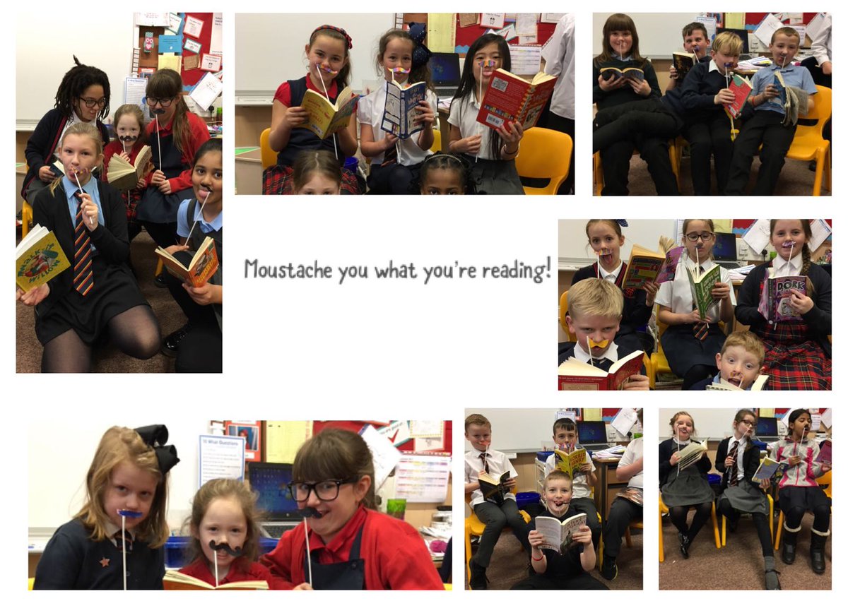 WBurghPrimary's tweet photo. P5a #moustache you what you're reading. #BookWeekScot #WillybugsReads #moustache https://t.co/YkPmNzQ0Ve