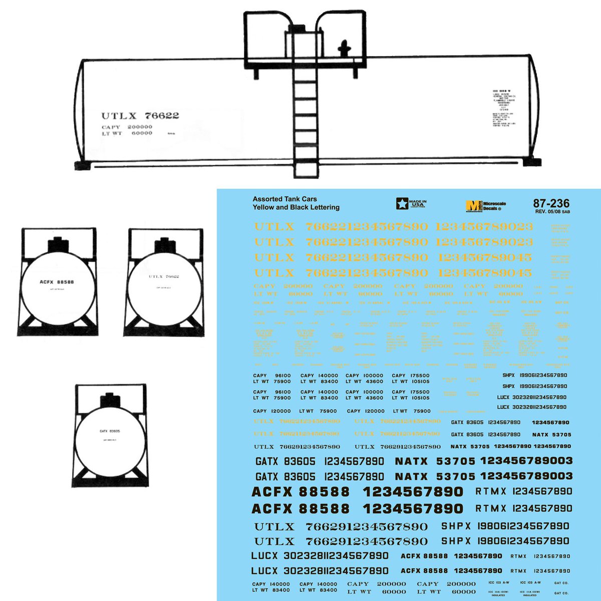 microscaledecal's tweet photo. Back in stock! Data - Tank Car - Yellow & Black Lettering - GATX, NATX, UTLX, ACFX (1960+) https://t.co/GT5EyAPuOG
#modelrailroad #modeltrains #modelrailway #tankcar #datasheet #GATX #NATX #UTLX #ACFX #backinstock https://t.co/QHTWgGkuAZ