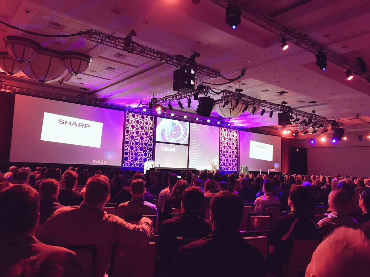 CoreyClark's tweet photo. Learning all about the new Sharp innovations. Excited about the future. @Sharp_Business #Pulse17 https://t.co/g3xNnSPyEC