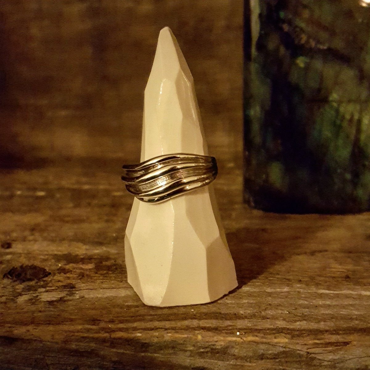 The Wave ring in silver is all polished and ready for @halifaxcrafters winter market. #handmade #jewelry #hfxcrafters #halifax #wave #ring #novascotia
