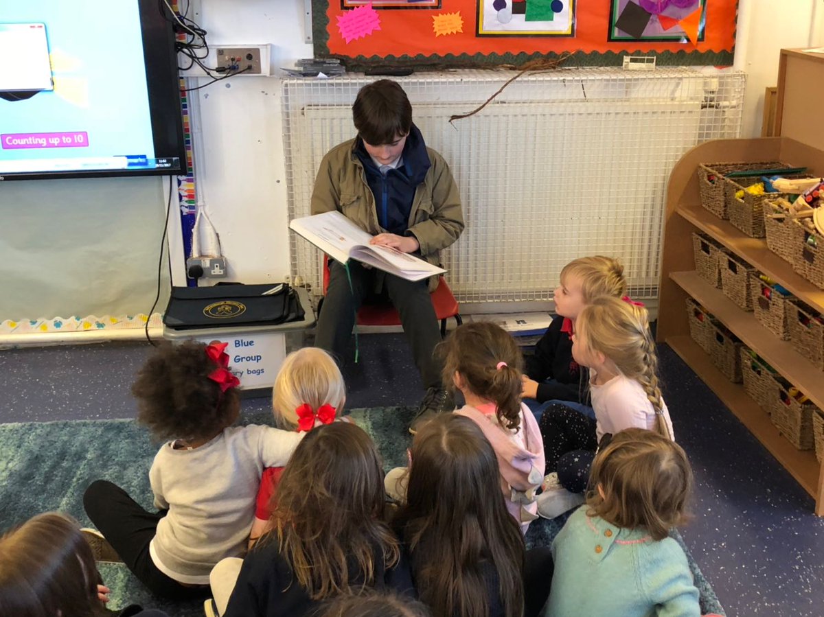 WBurghPrimary's tweet photo. Alex and Declan visited the Nursery to read them a story. You were both brilliant readers! Well Done! #BookWeekScot #WillybugsReads https://t.co/pWuSNYLOJL