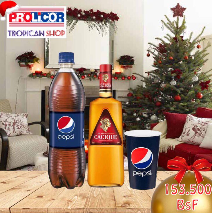TropicanShop's tweet photo. 🎄COMBO CACIQUE: 
Botella Cacique + Pepsi + Vaso
*Promoción válida sólo para Prolicor Andrés Bello* https://t.co/Agu1OOc7Pj