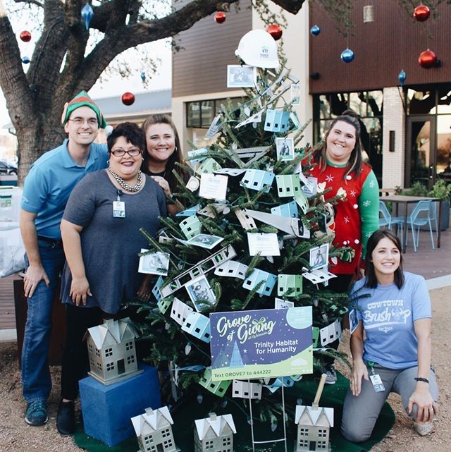 Voting is underway for the #groveofgiving! Text the #nonprofit number in front of each holiday tree to vote.