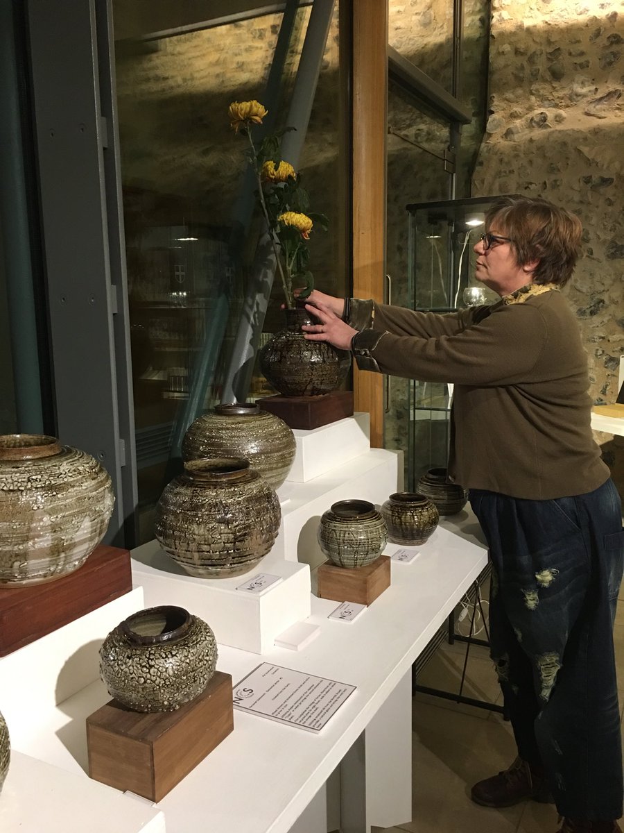 Brigitte_Hague's tweet photo. @PatSouthwood setting up her wonderful work for the @NorfolkCraft show in #Thehostry @Nrw_Cathedral open 26 Nov to 8 Dec. Lots of fabulous work. https://t.co/WygIaKKYgX