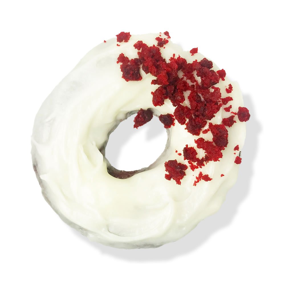 Red Velvet is our first holiday flavor this year! Stop in and grab one this tomorrow! #donuts #knoxville #Holiday