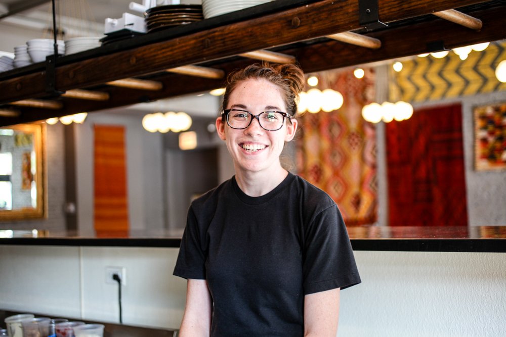 Meet our lovely Katie. She is our on-site baker, creative dessert maker, and in the summertime she makes dog treats for pups on the patio.