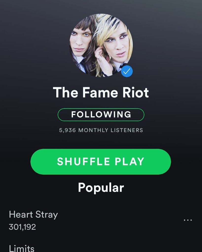 thefameriot's tweet photo. WOOP!! Our first single #HeartStray just broke 300k on @spotify! Thankyou to @anothercentury and @redmusic for pushing our debut release!! SHARE and ADD our songs to your favorite playlistz 😍 thankyou #Freekz we love you and miss you dearlyyyy!! #LA … https://t.co/CGeSQAXTPX https://t.co/XLSeelaxCZ