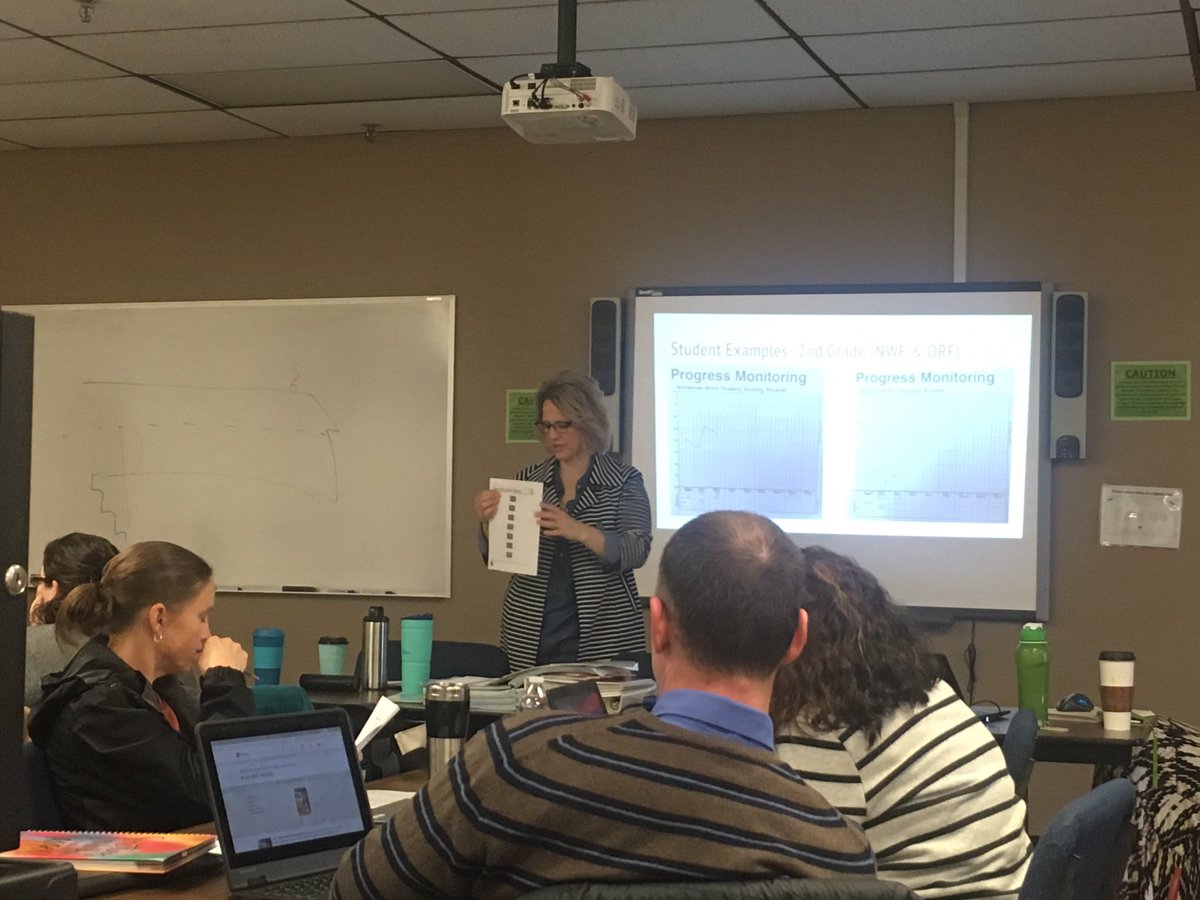 Firks_Justin's tweet photo. Mrs. Karen Klosterman lead a professional development session today with county teachers and principals.  She shared types of Reading interventions and the importance of progress monitoring student growth for reading success. https://t.co/92lGkxuDNt