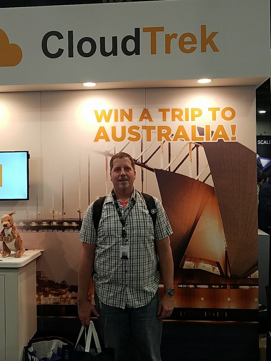 DellingerTech's tweet photo. I'm in to win a trip to Australia at #aws #reinvent. Thanks to @cloudtrekau #cloudtrek booth 933. https://t.co/qlV7Ia5bIq
