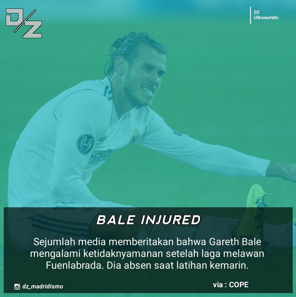 doze_benzema's tweet photo. #Animo #AnimoBale #Bale
#Garethbale kemungkinan absen melawan Bilbao pada ahkir pekan.
Setelah melawan Fuenlabrada, Bale sedikit tidak nyaman dengan kondisinya.
Sumber : COPE https://t.co/CYZRNfpm1x